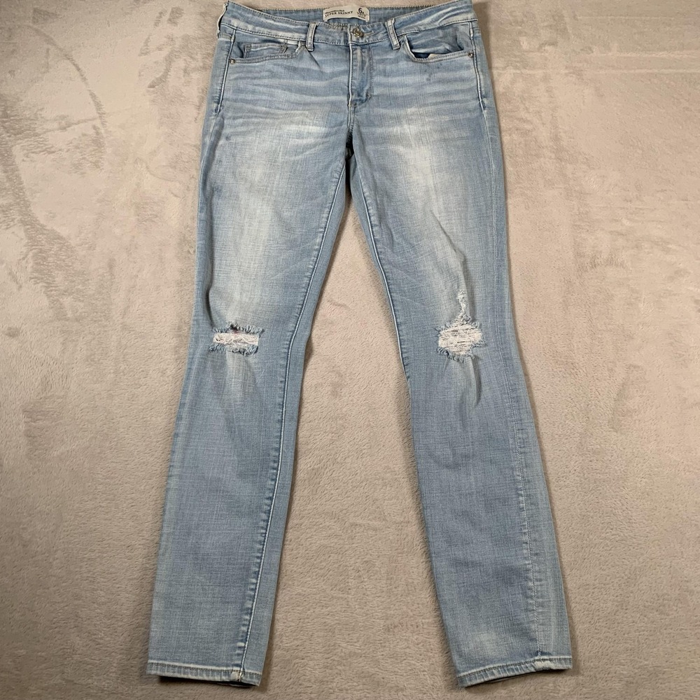 Abercrombie & Fitch Jeans Womens 6R Super Skinny Distressed Denim‎ Pants Denim